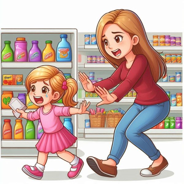 kid running in a store