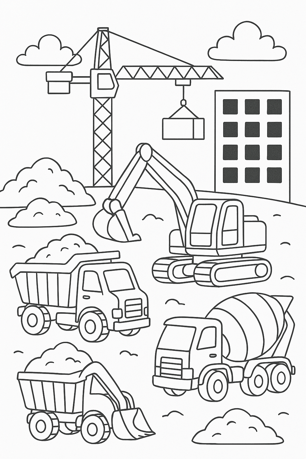 Construction-Site-with-Trucks-and-Cranes