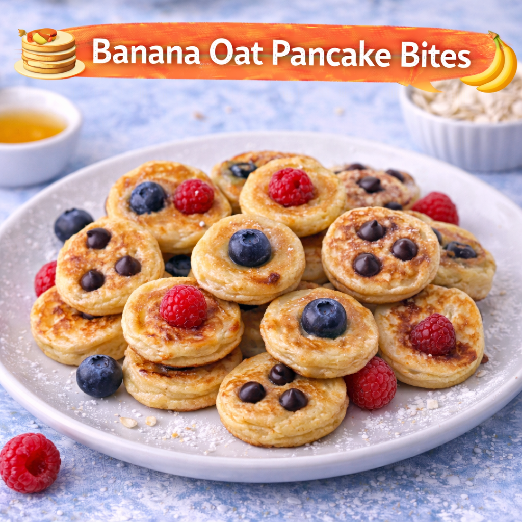 Banana Oat Pancake Bites