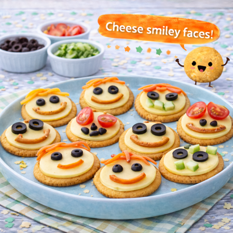 Read more about the article 😀 Cheese & Cracker Smiley Faces