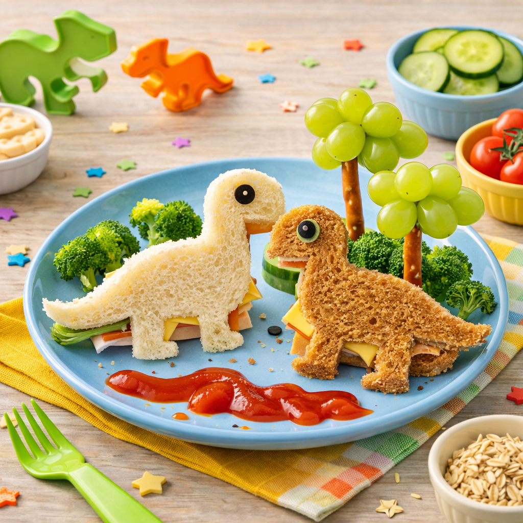 Dino-Shaped Sandwiches