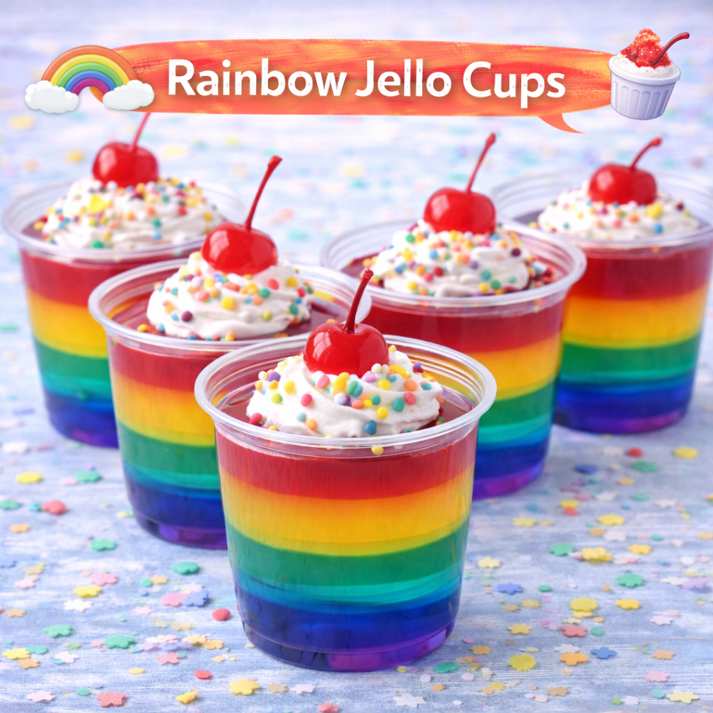 Rainbow Jello Cups