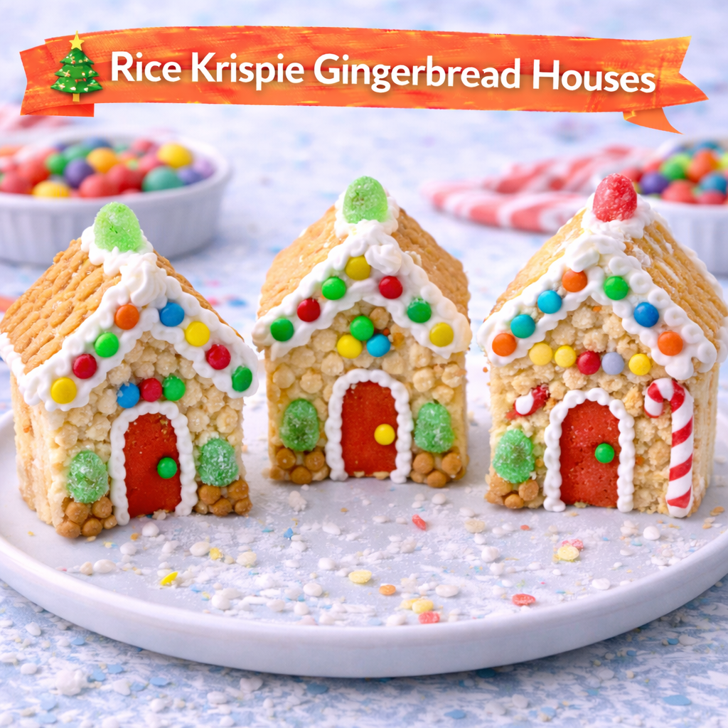 Rice Krispie Gingerbread Houses