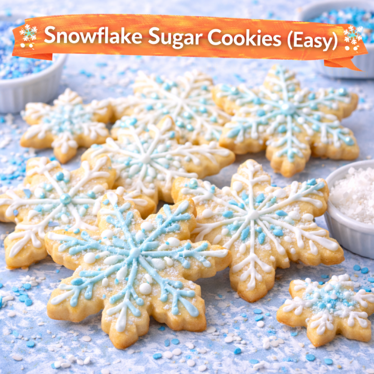 Read more about the article ❄ Snowflake Sugar Cookies (Easy)