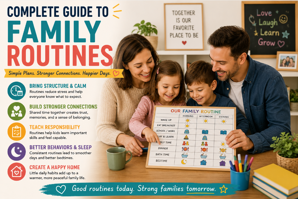 You are currently viewing <span style="color: red; font-weight: bold;">New! </span>Complete Guide to Family Routines